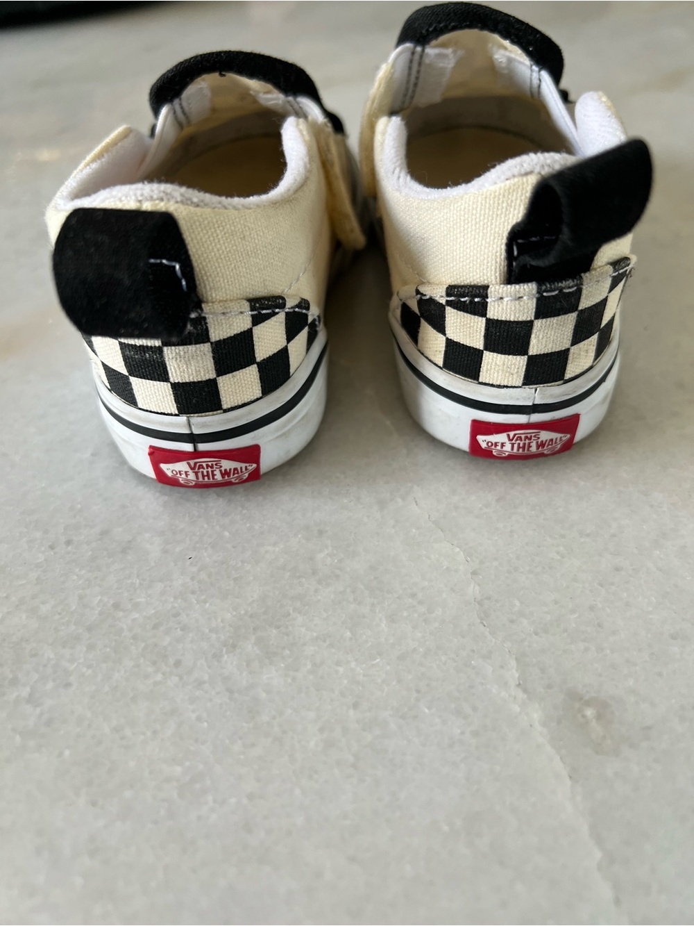 Vans Toddler Black and White Checkerboard Slip-On Sneakers - Picture 3 of 6